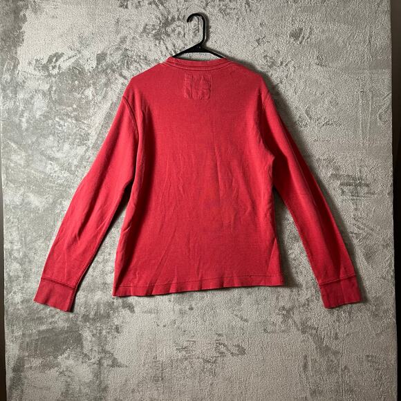Aeropostale Vintage Y2k Thermal Waffle Henley Mens Size Large Red - Picture 5 of 9